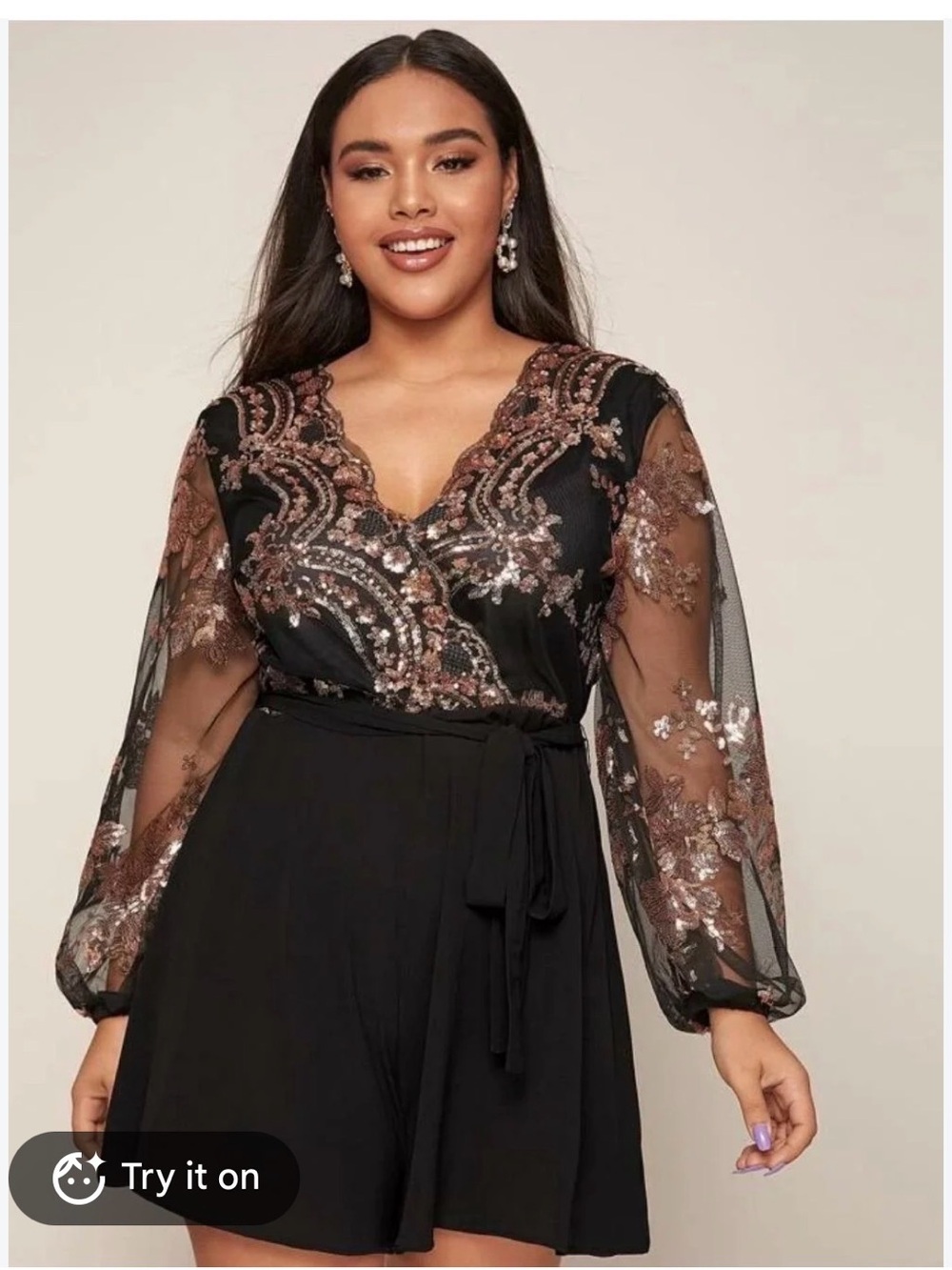 Romper with Sequin Detail